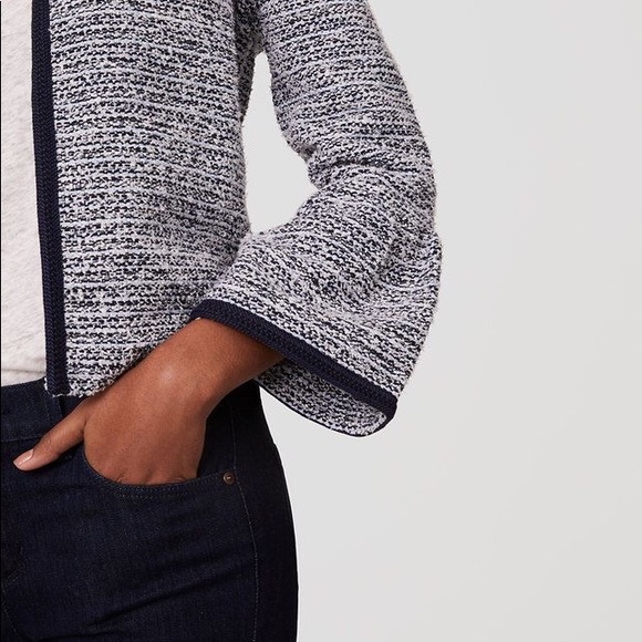 Loft Navy Cream Tweed Boucle Jacket - Picture 2 of 6